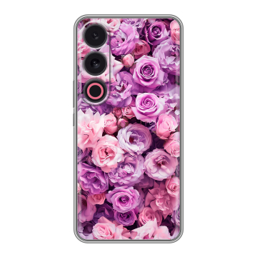 Силиконовый чехол на Meizu 21 с принтом лавандовые розы