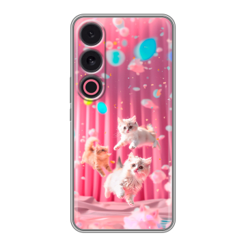 Силиконовый чехол на Meizu 21 с принтом милые котики