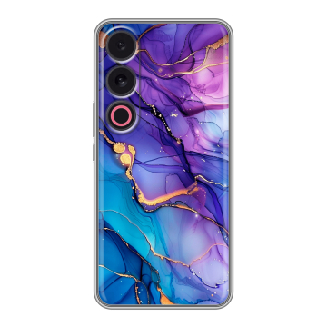Силиконовый чехол на Meizu 21 с принтом синий мрамор Силиконовый чехол на Meizu 21 с принтом синий мрамор