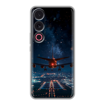 Силиконовый чехол на Meizu 21 с принтом самолет