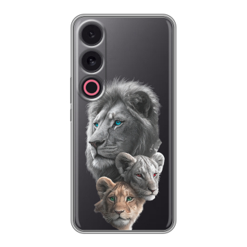 Силиконовый чехол на Meizu 21 с принтом Львы
