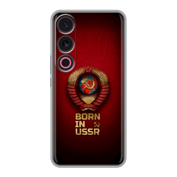Силиконовый чехол на Meizu 21 с принтом Флаг Герб СССР