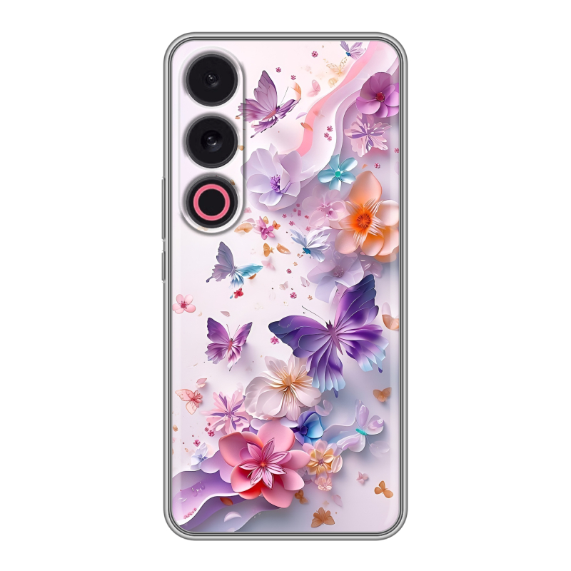 Силиконовый чехол на Meizu 21 с принтом цветы бабочки Силиконовый чехол на Meizu 21 с принтом цветы бабочки