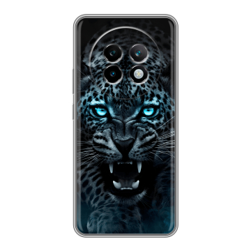Силиконовый чехол на Realme 13 Plus 5G с принтом Темный леопард