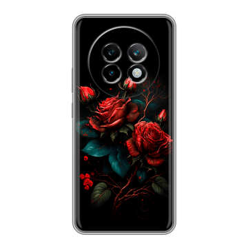 Силиконовый чехол на Realme 13 Plus 5G с принтом Розы красные Силиконовый чехол на Realme 13 Plus 5G с принтом Розы красные