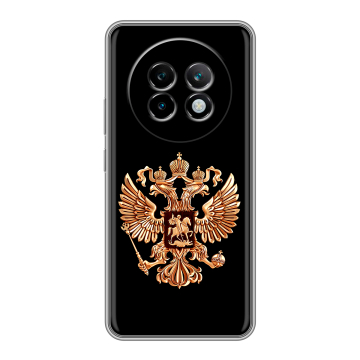 Силиконовый чехол на Realme 13 Plus 5G с принтом Герб России золотой Силиконовый чехол на Realme 13 Plus 5G с принтом Герб России золотой