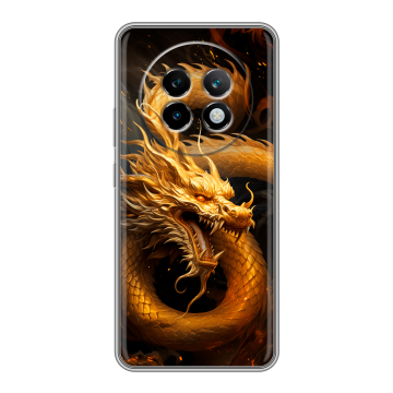 Силиконовый чехол на Realme 13 Plus 5G с принтом Золотой дракон Силиконовый чехол на Realme 13 Plus 5G с принтом Золотой дракон