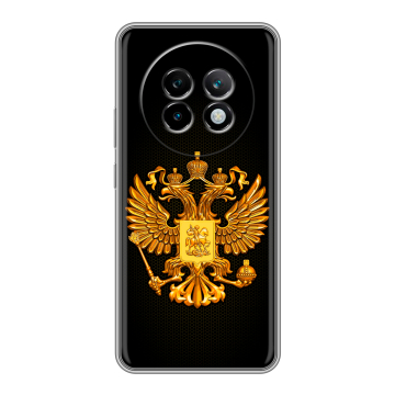 Силиконовый чехол на Realme 13 Plus 5G с принтом Герб России желтый Силиконовый чехол на Realme 13 Plus 5G с принтом Герб России желтый