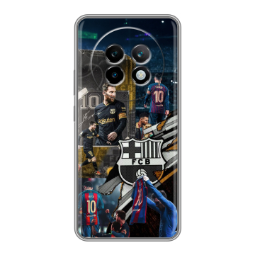 Силиконовый чехол на Realme 13 Plus 5G с принтом Messi Barcelona Силиконовый чехол на Realme 13 Plus 5G с принтом Messi Barcelona