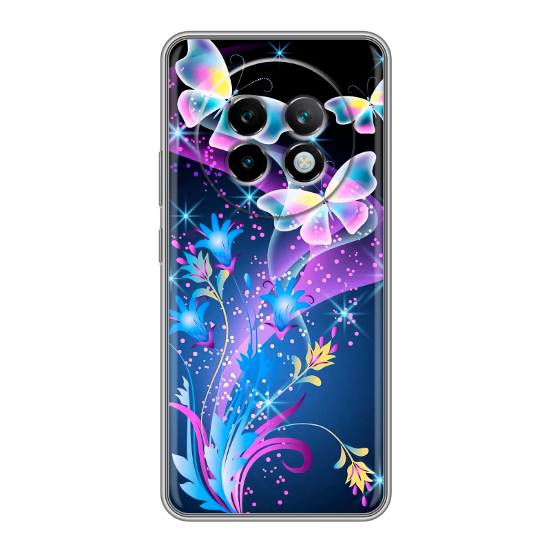 Силиконовый чехол на Realme 13 Plus 5G с принтом Бабочки Силиконовый чехол на Realme 13 Plus 5G с принтом Бабочки