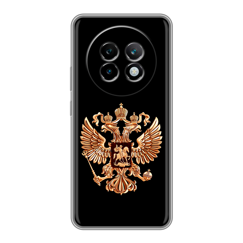 Силиконовый чехол на Realme 13 Plus 5G с принтом Герб России золотой Силиконовый чехол на Realme 13 Plus 5G с принтом Герб России золотой