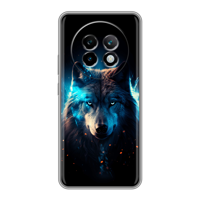 Силиконовый чехол на Realme 13 Plus 5G с принтом Волк ночной Силиконовый чехол на Realme 13 Plus 5G с принтом Волк ночной