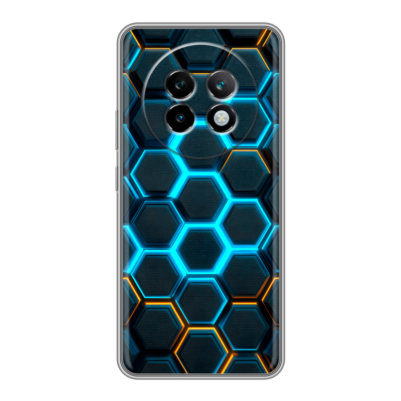 Силиконовый чехол на Realme 13 Plus 5G с принтом Неоновые соты Силиконовый чехол на Realme 13 Plus 5G с принтом Неоновые соты