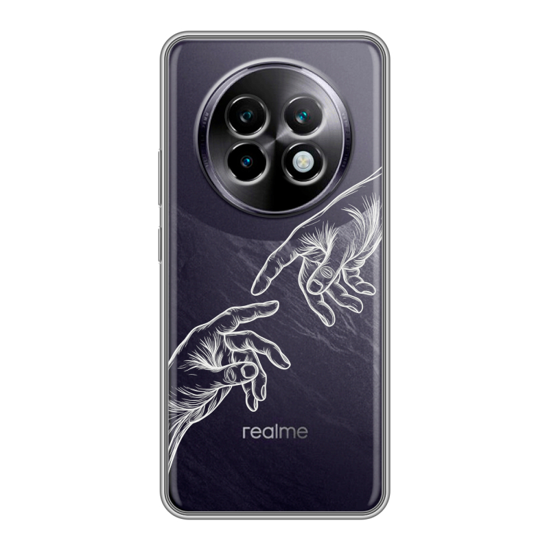 Силиконовый чехол на Realme 13 Plus 5G с принтом Сотворение мира Силиконовый чехол на Realme 13 Plus 5G с принтом Сотворение мира
