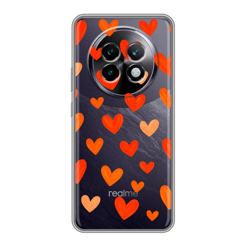 Силиконовый чехол на Realme 13 Plus 5G с принтом Сердечки Силиконовый чехол на Realme 13 Plus 5G с принтом Сердечки
