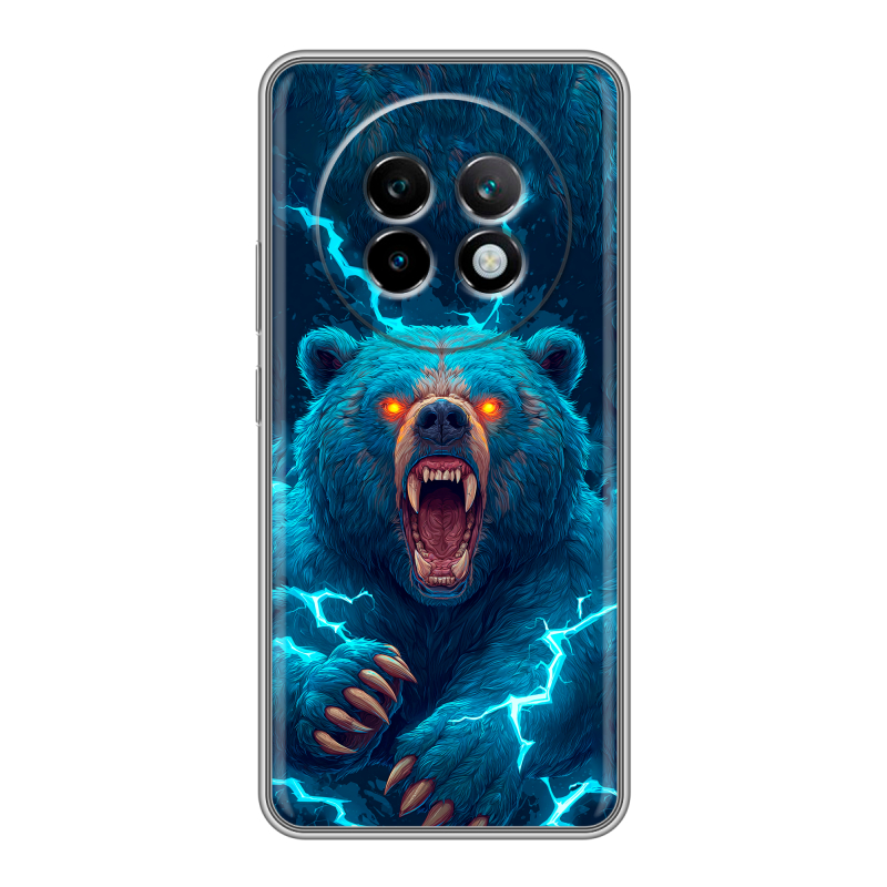 Силиконовый чехол на Realme 13 Plus 5G с принтом Медведь Силиконовый чехол на Realme 13 Plus 5G с принтом Медведь