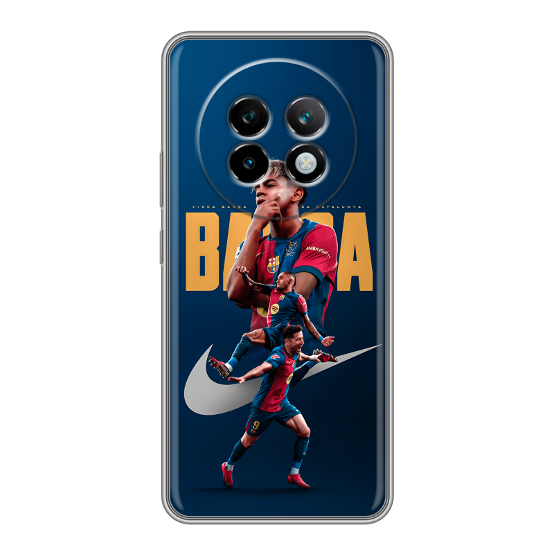 Силиконовый чехол на Realme 13 Plus 5G с принтом Барселона Barca Yamal Силиконовый чехол на Realme 13 Plus 5G с принтом Барселона Barca Yamal