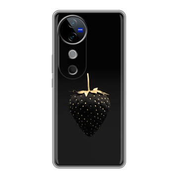 Силиконовый чехол на Vivo V40 с принтом Черная клубника