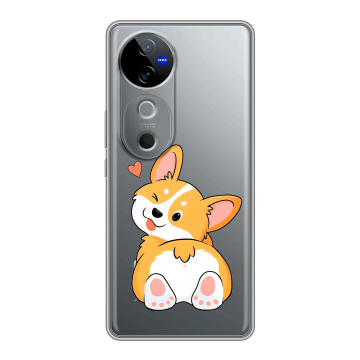 Силиконовый чехол на Vivo V40 с принтом Корги Силиконовый чехол на Vivo V40 с принтом Корги