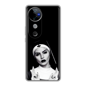 Силиконовый чехол на Vivo V40 с принтом монашка Силиконовый чехол на Vivo V40 с принтом монашка