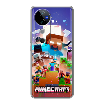 Силиконовый чехол на Vivo V40 с принтом Майнкрафт Minecraft Силиконовый чехол на Vivo V40 с принтом Майнкрафт Minecraft