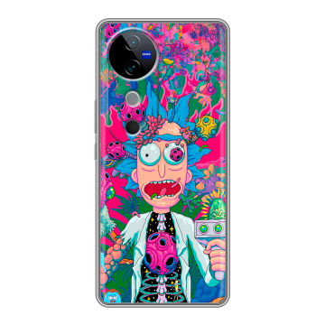 Силиконовый чехол на Vivo V40 с принтом Рик и Морти Rick Morty Силиконовый чехол на Vivo V40 с принтом Рик и Морти Rick Morty