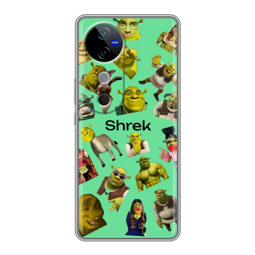 Силиконовый чехол на Vivo V40 с принтом Шрек Shrek