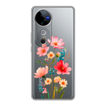 Силиконовый чехол на Vivo V40 с принтом Цветы