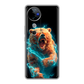 Силиконовый чехол на Vivo V40 с принтом Медведь
