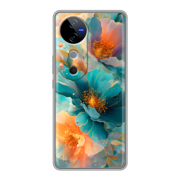Силиконовый чехол на Vivo V40 с принтом Цветы