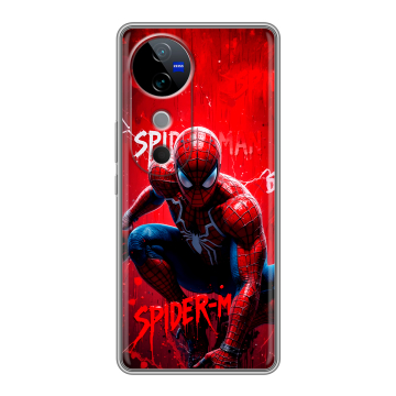 Силиконовый чехол на Vivo V40 с принтом Spiderman Человек паук Силиконовый чехол на Vivo V40 с принтом Spiderman Человек паук
