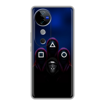Силиконовый чехол на Vivo V40 с принтом Игра Кальмара