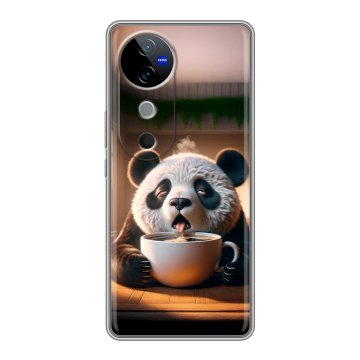 Силиконовый чехол на Vivo V40 с принтом смешная панда Силиконовый чехол на Vivo V40 с принтом смешная панда