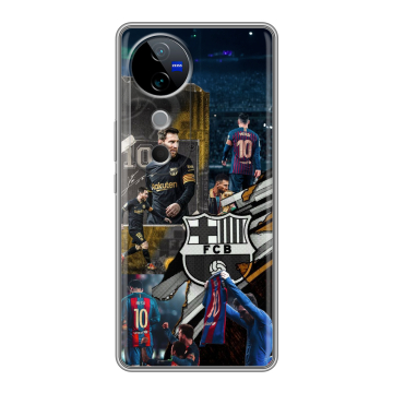 Силиконовый чехол на Vivo V40 с принтом Messi Barcelona Силиконовый чехол на Vivo V40 с принтом Messi Barcelona