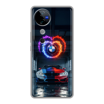 Силиконовый чехол на Vivo V40 с принтом BMW БМВ Силиконовый чехол на Vivo V40 с принтом BMW БМВ