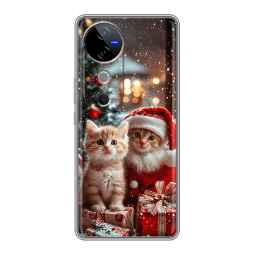 Силиконовый чехол на Vivo V40 с принтом Новый год