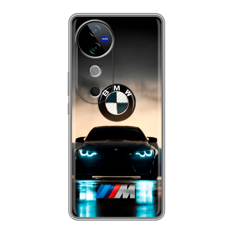 Силиконовый чехол на Vivo V40 с принтом БМВ BMW Силиконовый чехол на Vivo V40 с принтом БМВ BMW