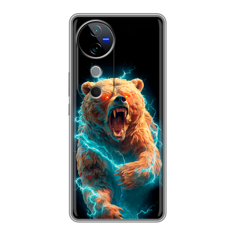 Силиконовый чехол на Vivo V40 с принтом Медведь Силиконовый чехол на Vivo V40 с принтом Медведь