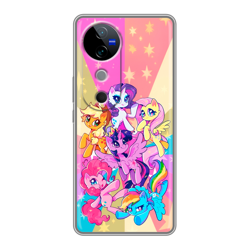 Силиконовый чехол на Vivo V40 с принтом My little pony Дружба чудо Силиконовый чехол на Vivo V40 с принтом My little pony Дружба чудо