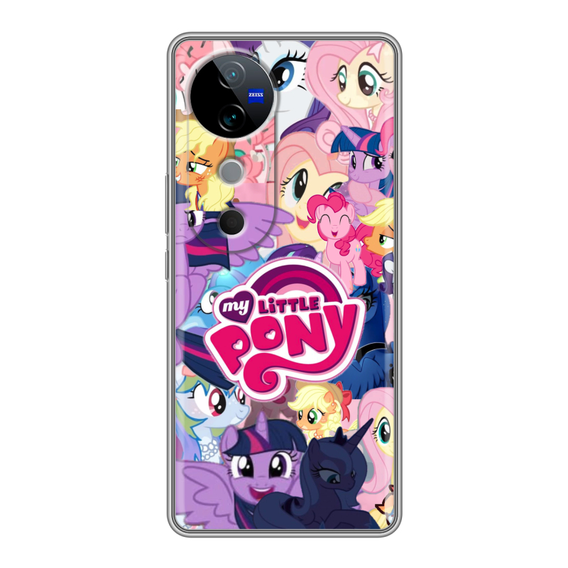 Силиконовый чехол на Vivo V40 с принтом My little pony Дружба чудо Силиконовый чехол на Vivo V40 с принтом My little pony Дружба чудо