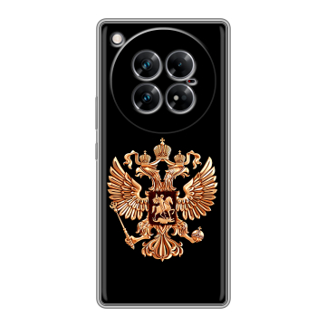 Силиконовый чехол на Infinix Zero 40 5G с принтом Герб России золотой Силиконовый чехол на Infinix Zero 40 5G с принтом Герб России золотой