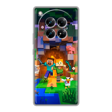 Силиконовый чехол на Infinix Zero 40 5G с принтом Майнкрафт Minecraft Силиконовый чехол на Infinix Zero 40 5G с принтом Майнкрафт Minecraft