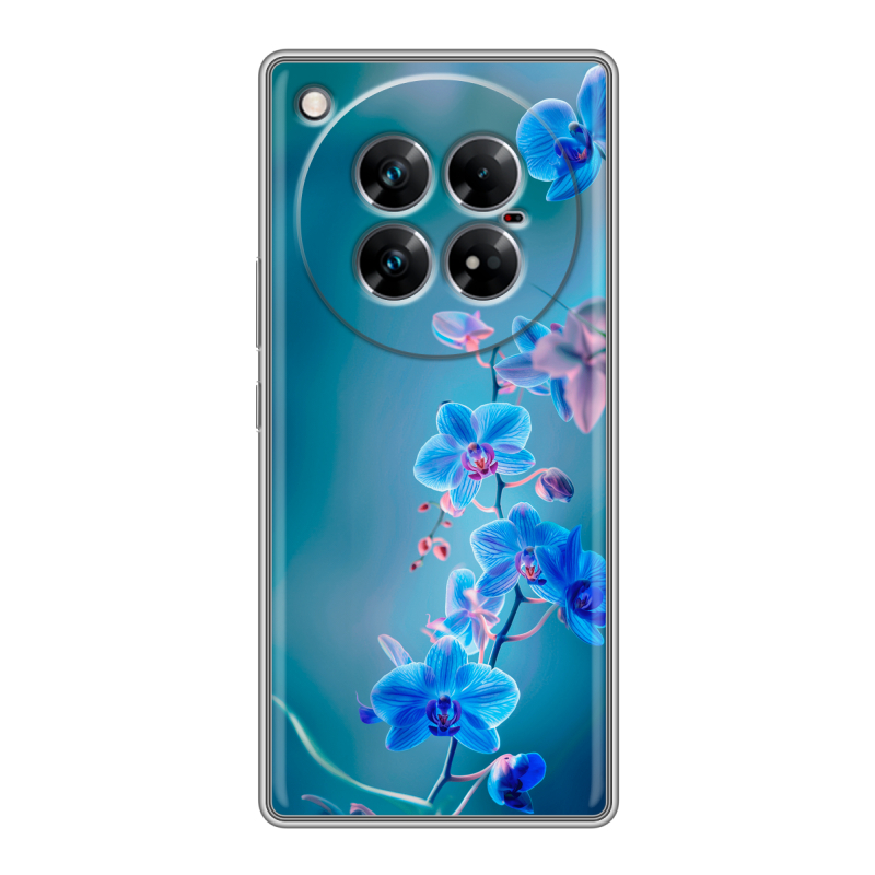 Силиконовый чехол на Infinix Zero 40 5G с принтом Голубые цветы Силиконовый чехол на Infinix Zero 40 5G с принтом Голубые цветы