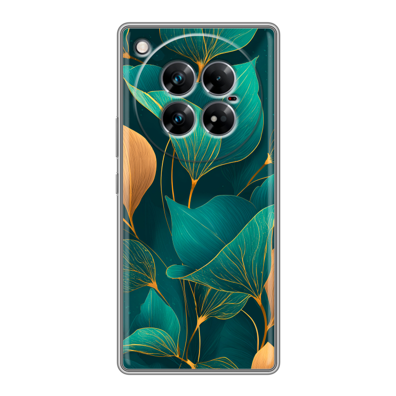 Силиконовый чехол на Infinix Zero 40 5G с принтом Листья и золото Силиконовый чехол на Infinix Zero 40 5G с принтом Листья и золото