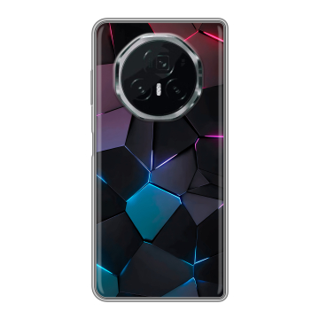 Пластиковый чехол на Honor Magic V3 с принтом Геометрия неона