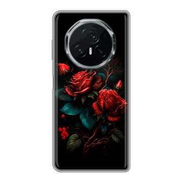Пластиковый чехол на Honor Magic V3 с принтом Розы красные
