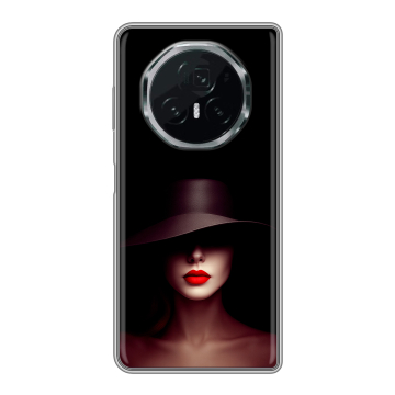 Пластиковый чехол на Honor Magic V3 с принтом Девушка в шляпе