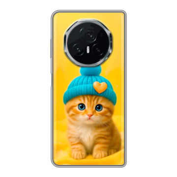 Пластиковый чехол на Honor Magic V3 с принтом Котенок в шапке Пластиковый чехол на Honor Magic V3 с принтом Котенок в шапке