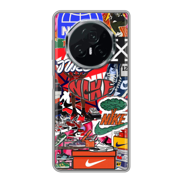Пластиковый чехол на Honor Magic V3 с принтом Найк Nike яркий