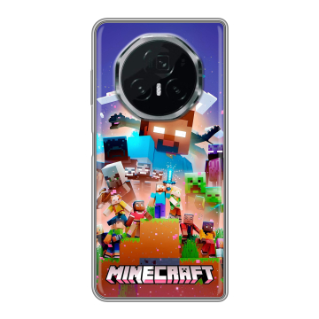 Пластиковый чехол на Honor Magic V3 с принтом Майнкрафт Minecraft Пластиковый чехол на Honor Magic V3 с принтом Майнкрафт Minecraft